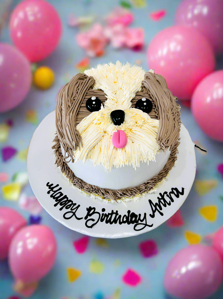 Adorable Puppy Cream Cake