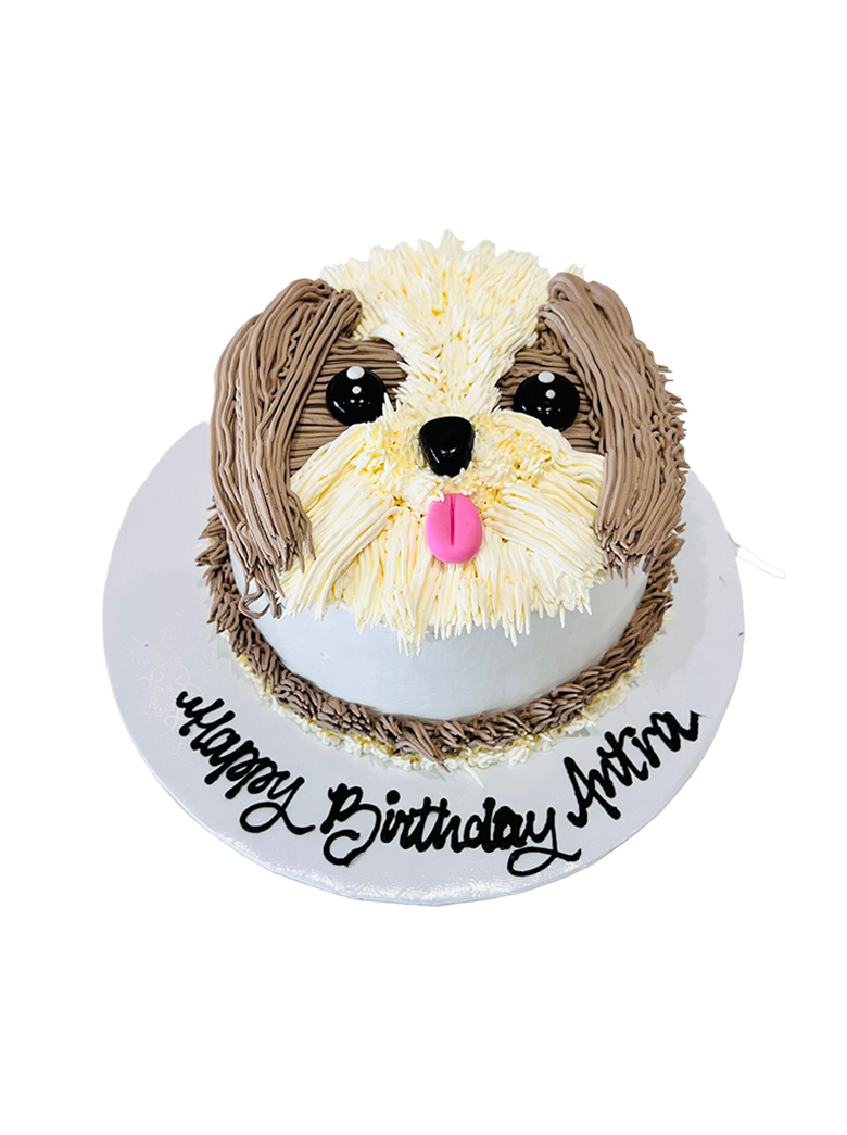 Adorable Puppy Cream Cake