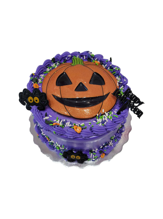 Purple Pumpkin Halloween Cake