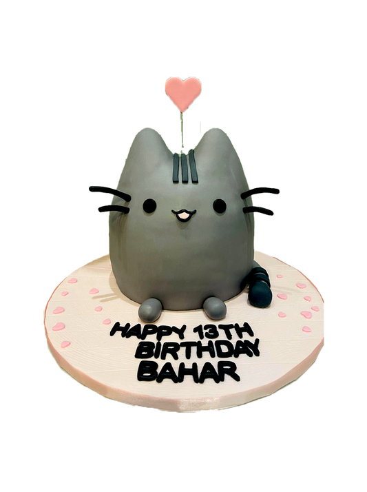 Pusheen Molded Fondant Cake