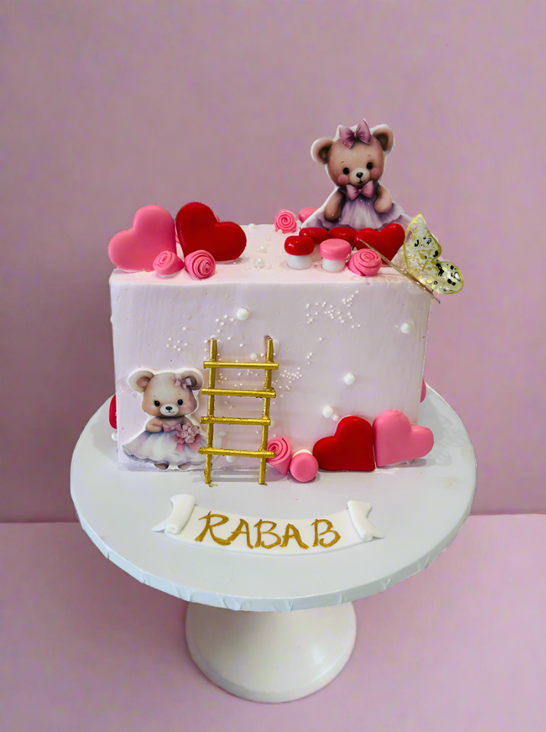 Rabab Half Birthday Cream Cake