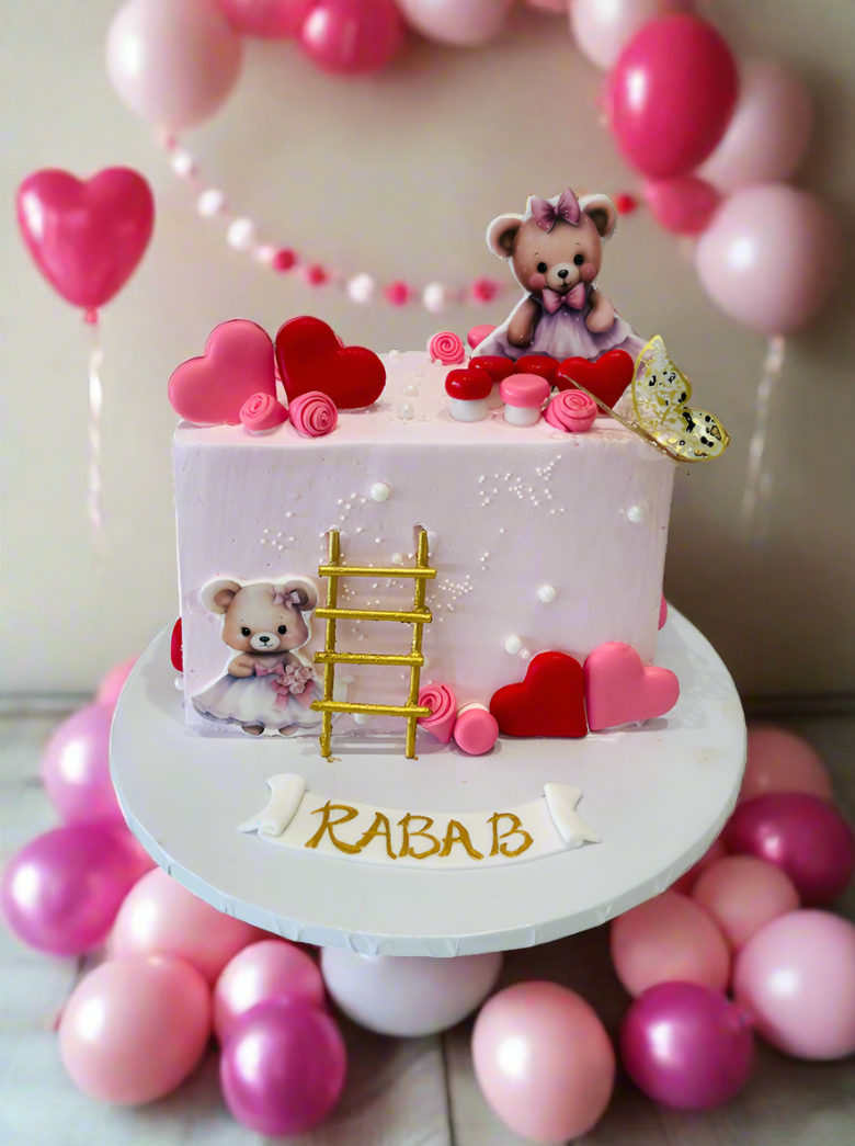 Rabab Half Birthday Cream Cake