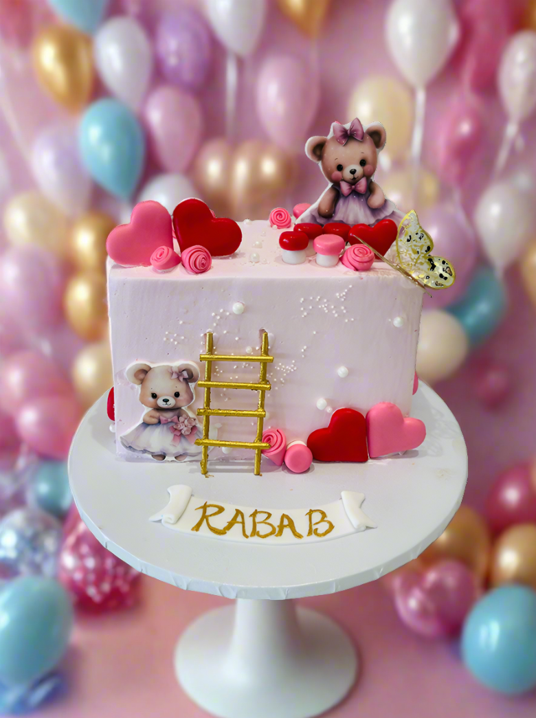 Rabab Half Birthday Cream Cake
