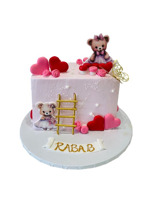Rabab Half Birthday Cream Cake