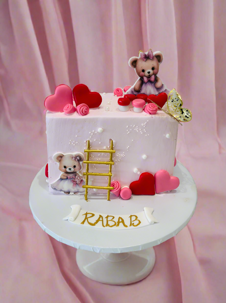 Rabab Half Birthday Cream Cake