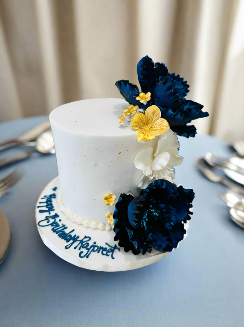 Rajpreet Navy Blue Cream Cake