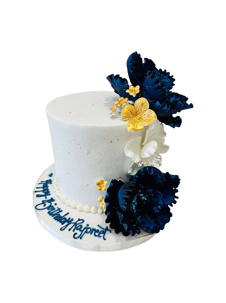Rajpreet Navy Blue Cream Cake