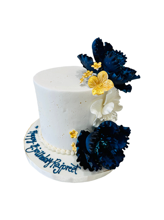 Rajpreet Navy Blue Cream Cake