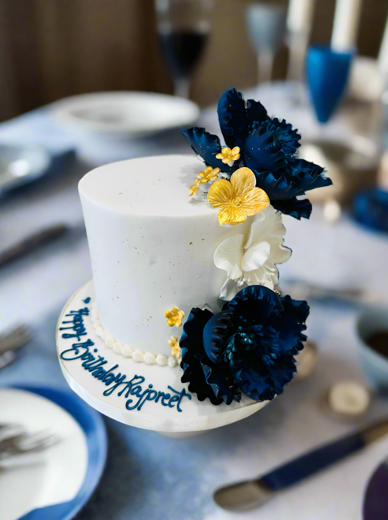Rajpreet Navy Blue Cream Cake