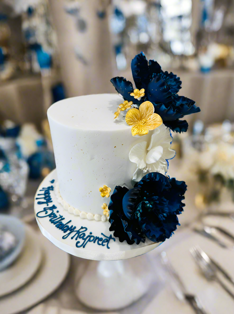 Rajpreet Navy Blue Cream Cake
