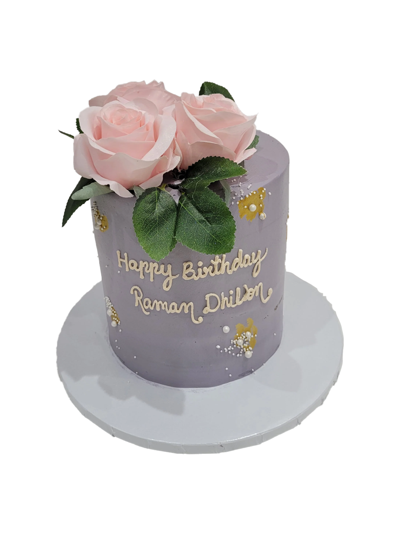 Raman Grey Pink Cream Cake