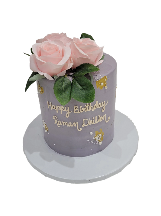 Raman Grey Pink Cream Cake