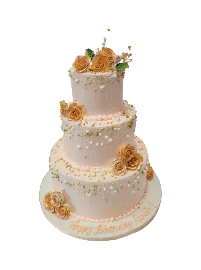 Ranbir Peach Tiered Cake