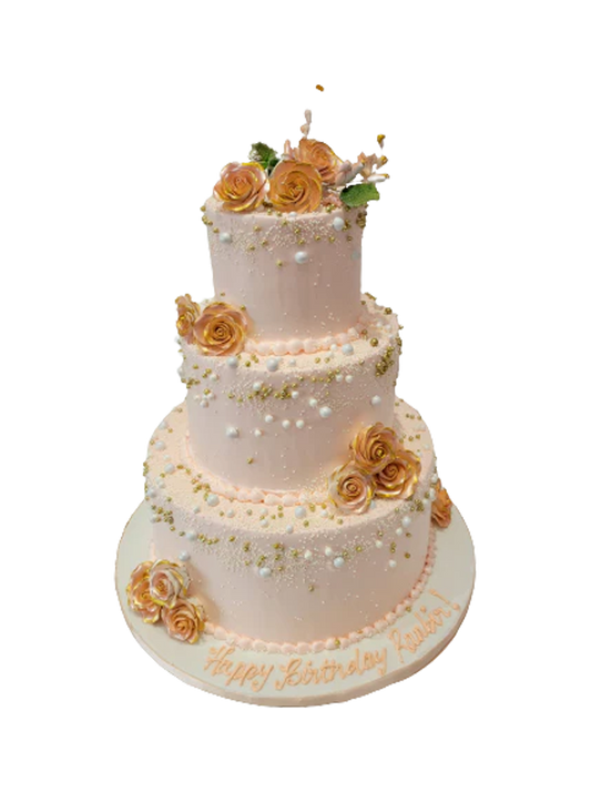 Ranbir Peach Tiered Cake