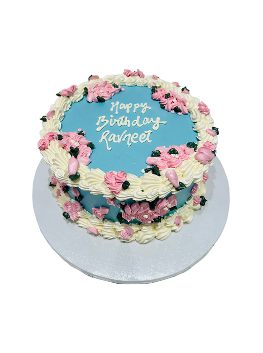 Ravneet Flower Birthday Cake