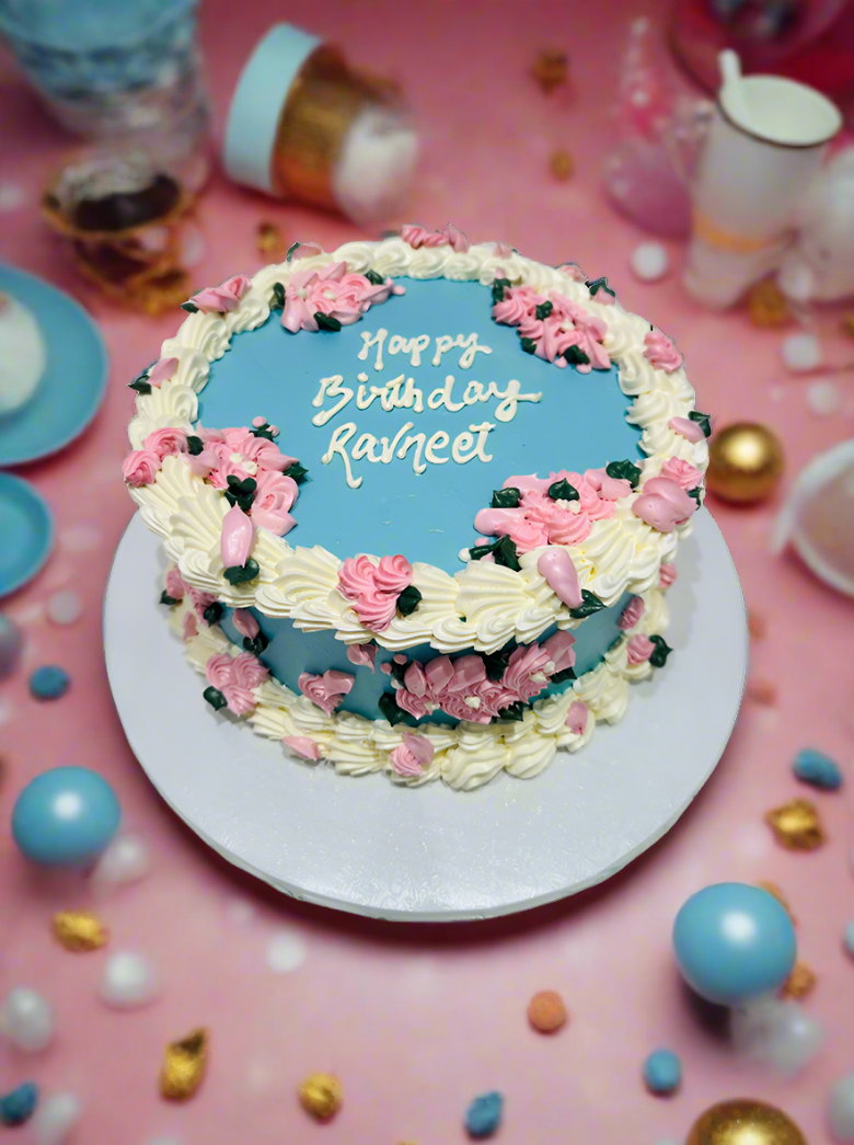 Ravneet Flower Birthday Cake