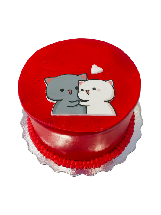 Red Bears Valentine Cake