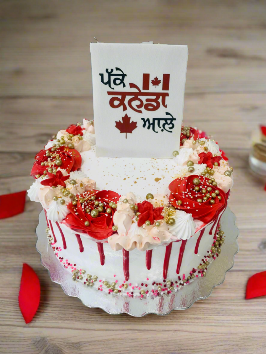 Red Drizzle Canadian PR Cake