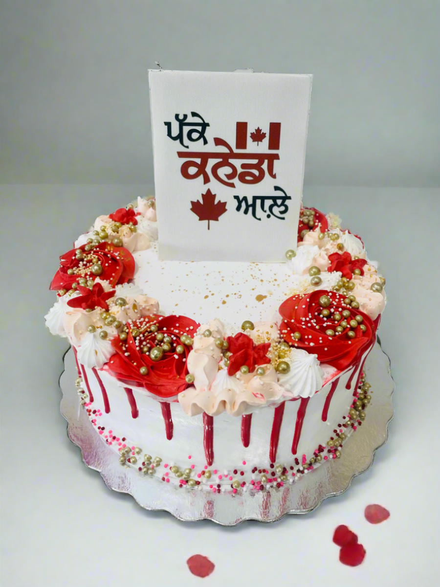 Red Drizzle Canadian PR Cake