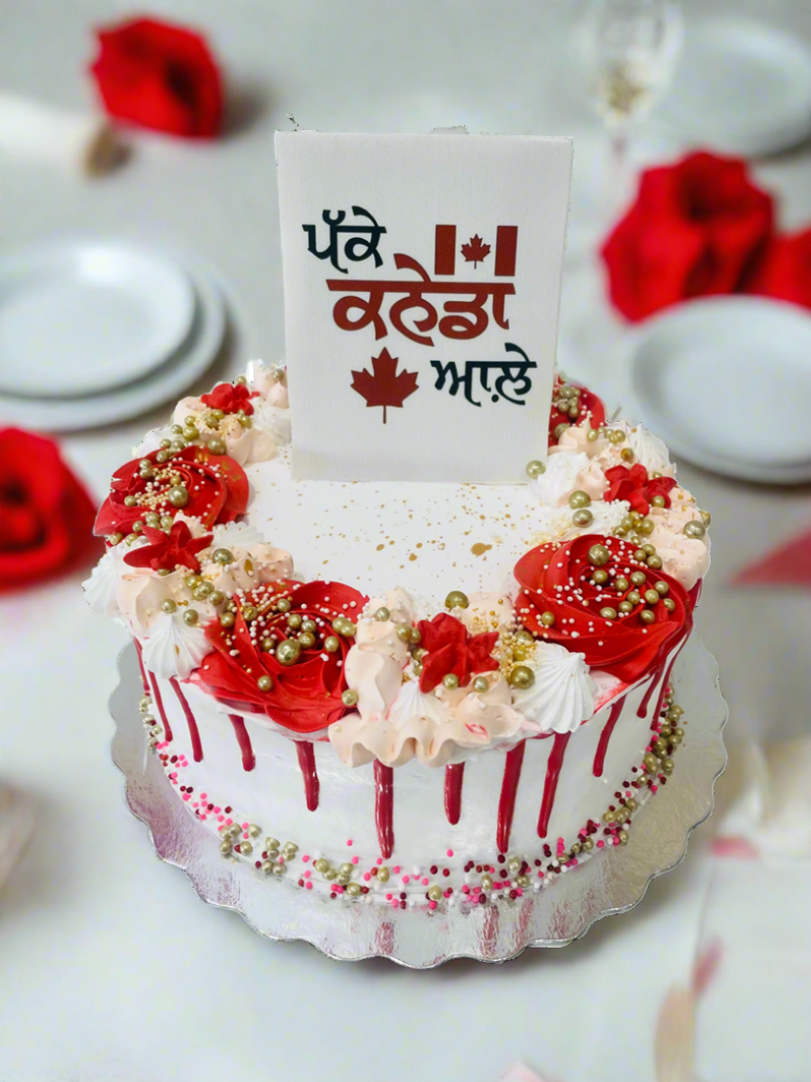 Red Drizzle Canadian PR Cake