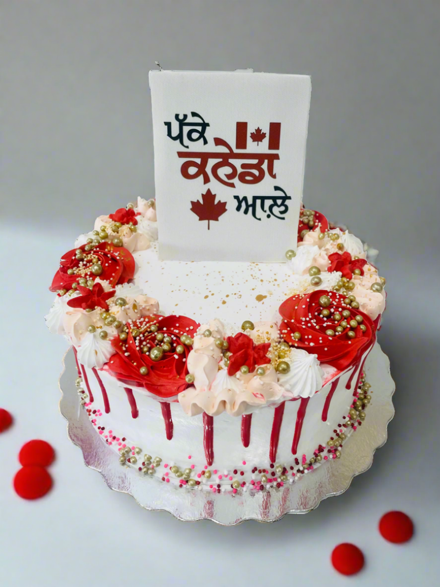 Red Drizzle Canadian PR Cake