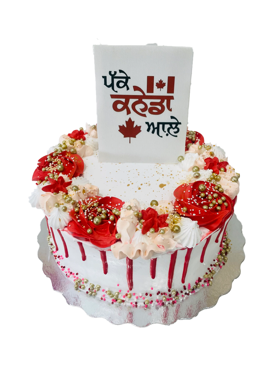 Red Drizzle Canadian PR Cake