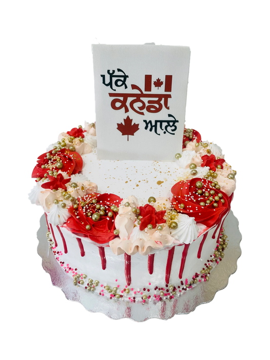 Red Drizzle Canadian PR Cake