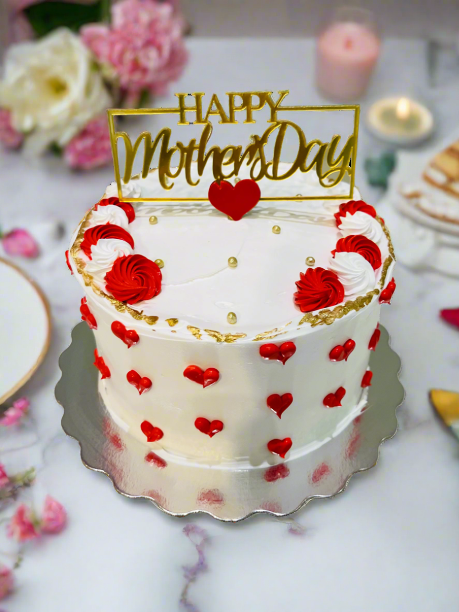 Red & Gold Mother's Day Cake