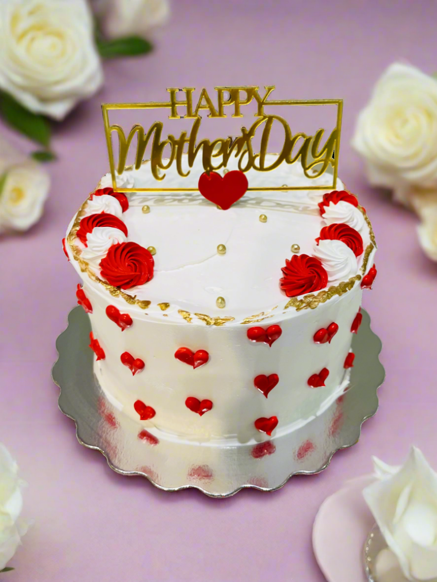 Red & Gold Mother's Day Cake
