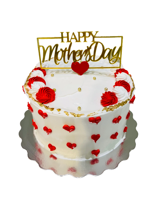 Red & Gold Mother's Day Cake