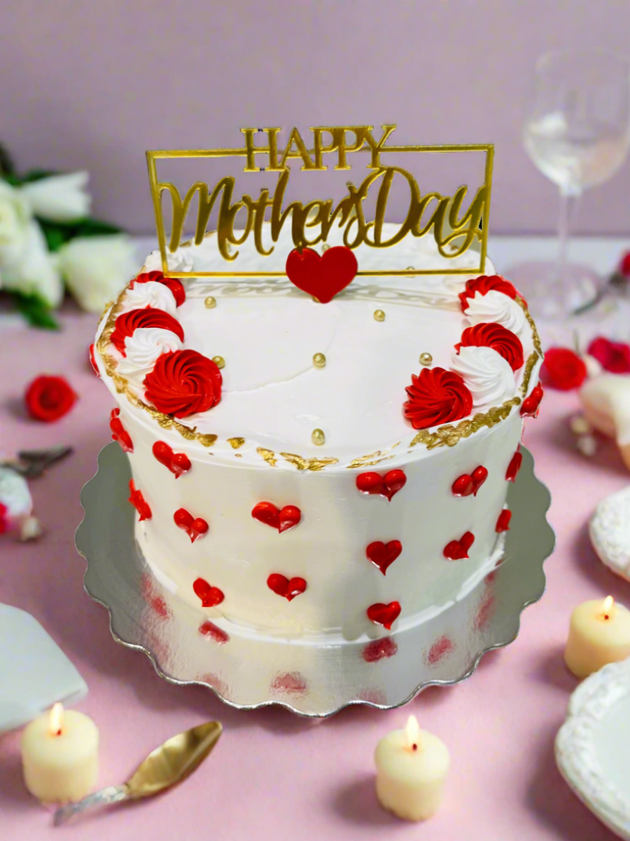 Red & Gold Mother's Day Cake