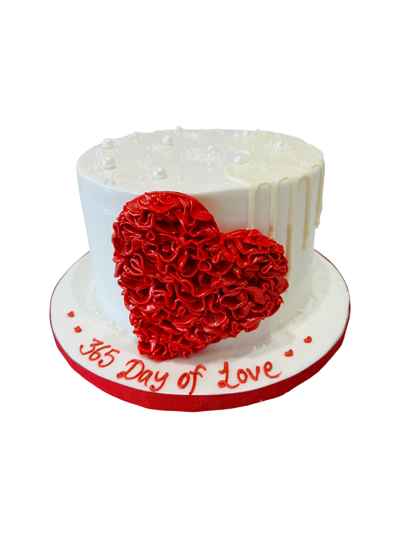Red Heart Fondant Cake
