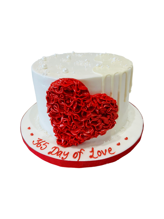 Red Heart Fondant Cake