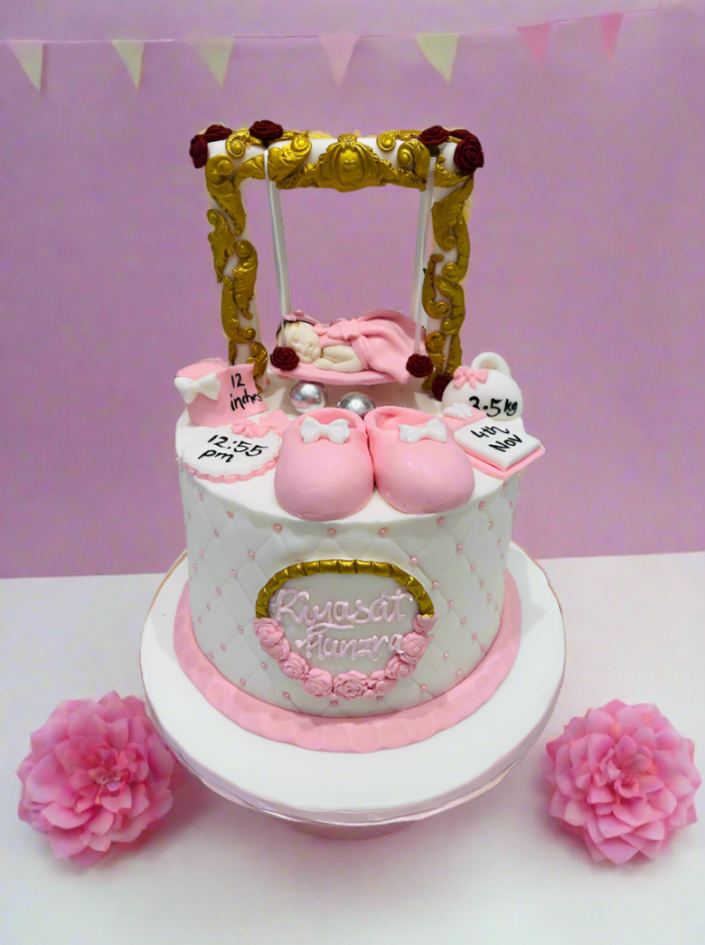 Risayat Baby Details Fondant Cake