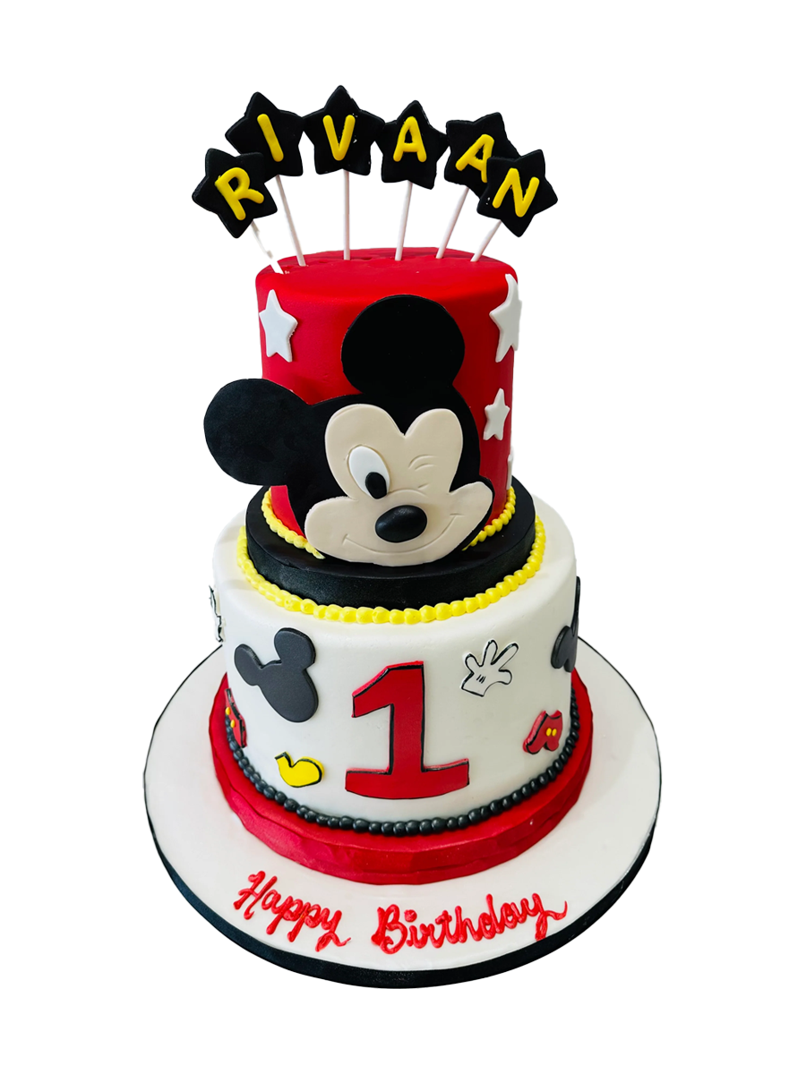 Rivaan Mickey Mouse Fondant Tiered Cake