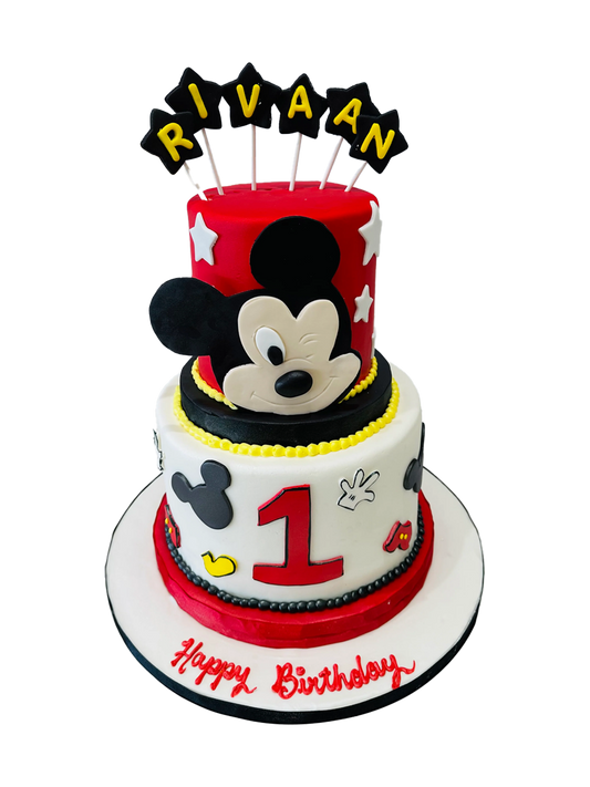 Rivaan Mickey Mouse Fondant Tiered Cake