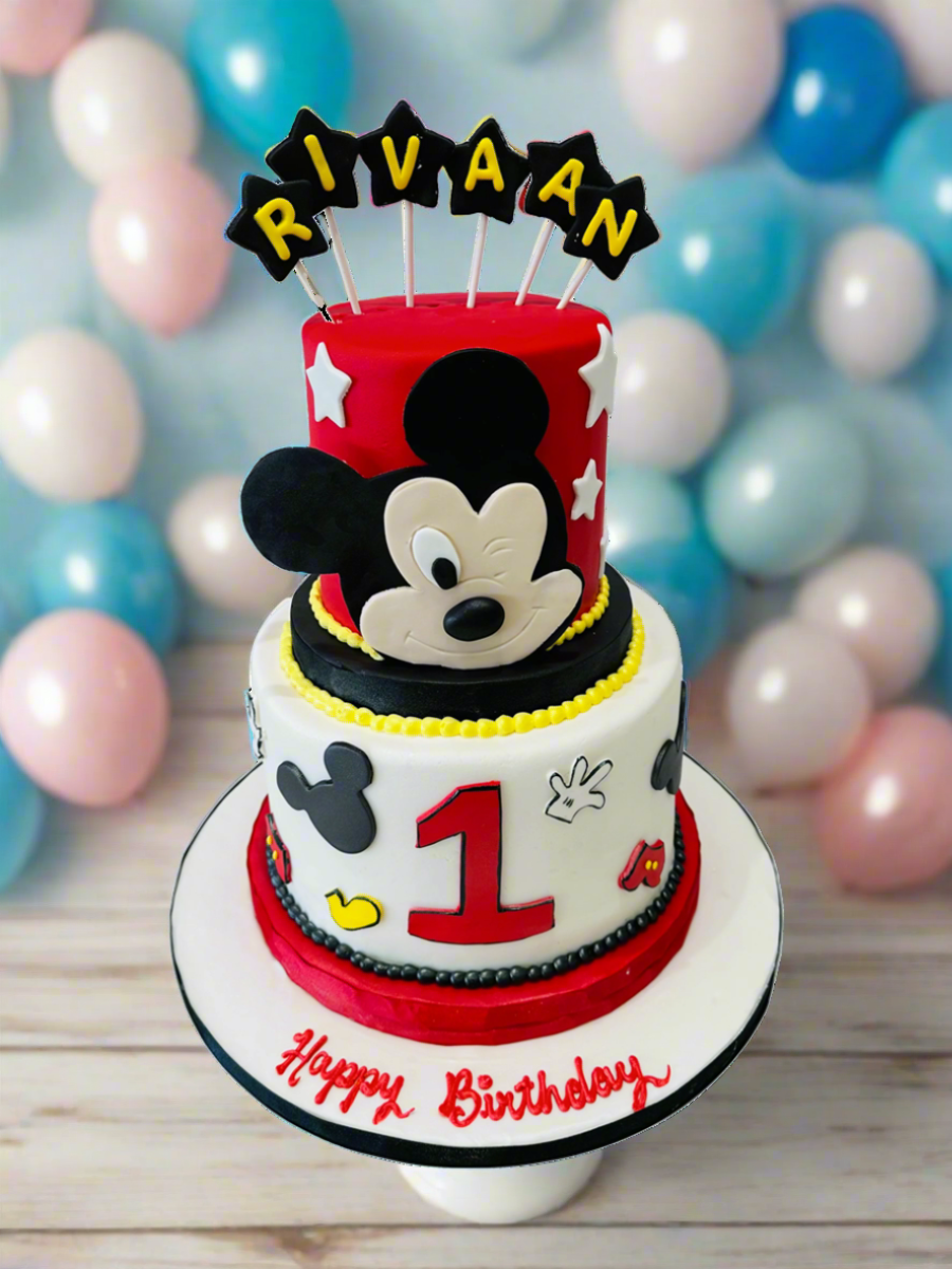 Rivaan Mickey Mouse Fondant Tiered Cake