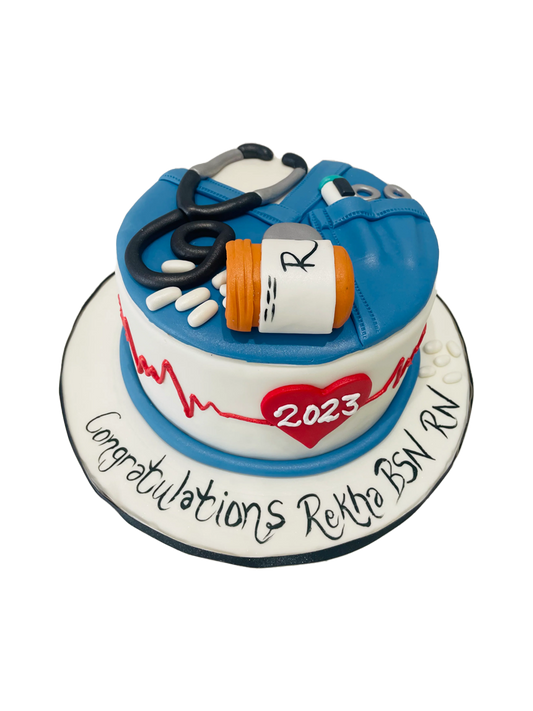 Rn Doctor Theme Fondant Cake