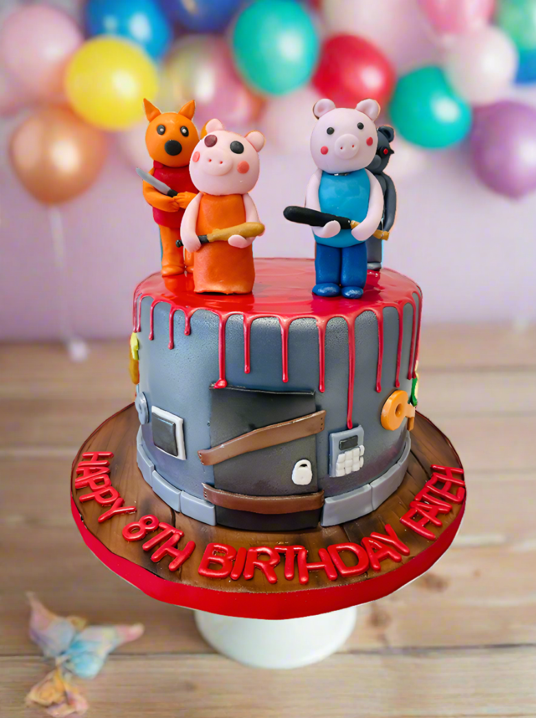 Roblox Killer Pig Fondant Cake