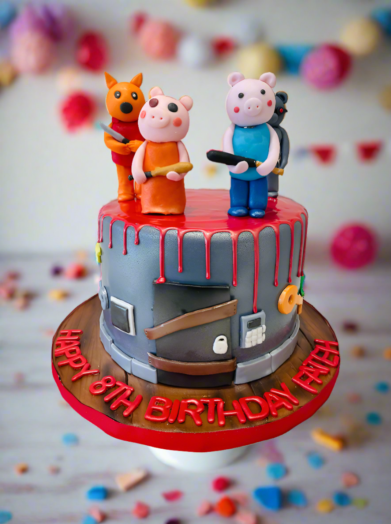 Roblox Killer Pig Fondant Cake