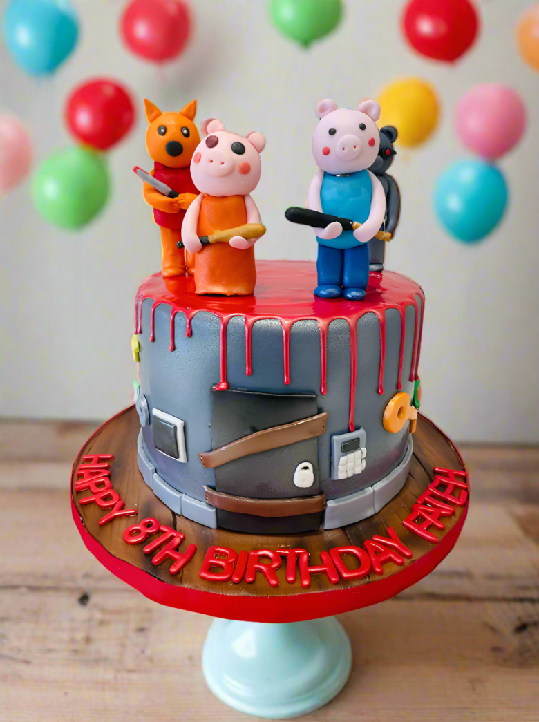 Roblox Killer Pig Fondant Cake