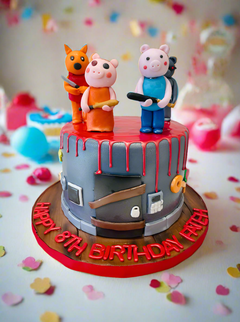 Roblox Killer Pig Fondant Cake
