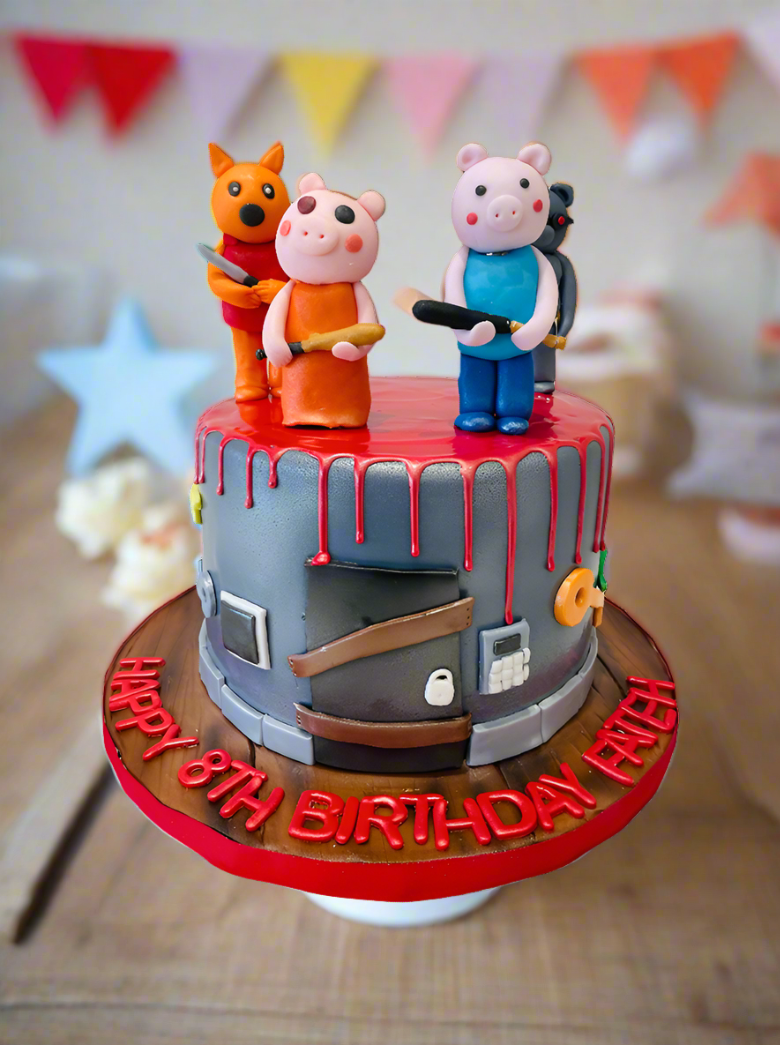 Roblox Killer Pig Fondant Cake