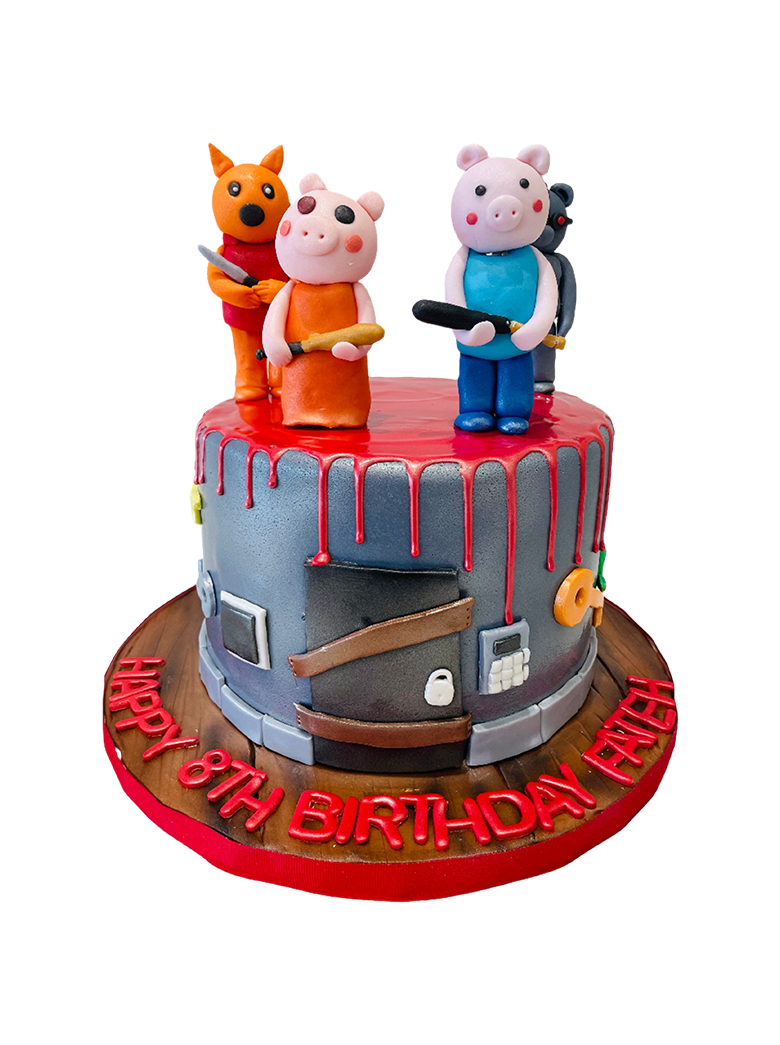 Roblox Killer Pig Fondant Cake