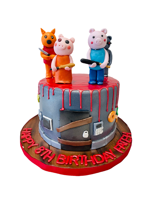 Roblox Killer Pig Fondant Cake