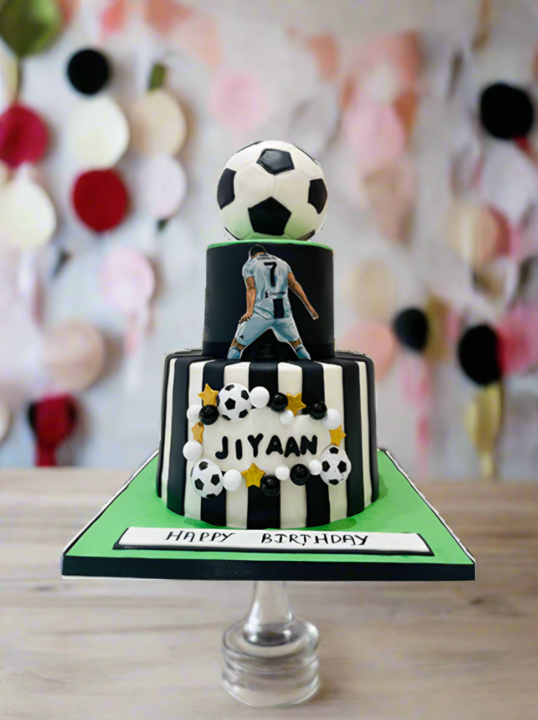 Jiyaan Ronaldo Fondant Tiered Cake
