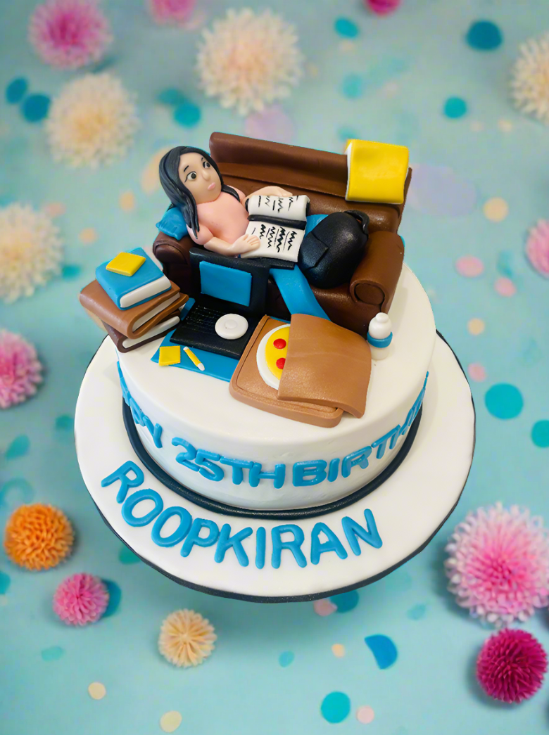Roopkiran Book Lover Fondant Cake