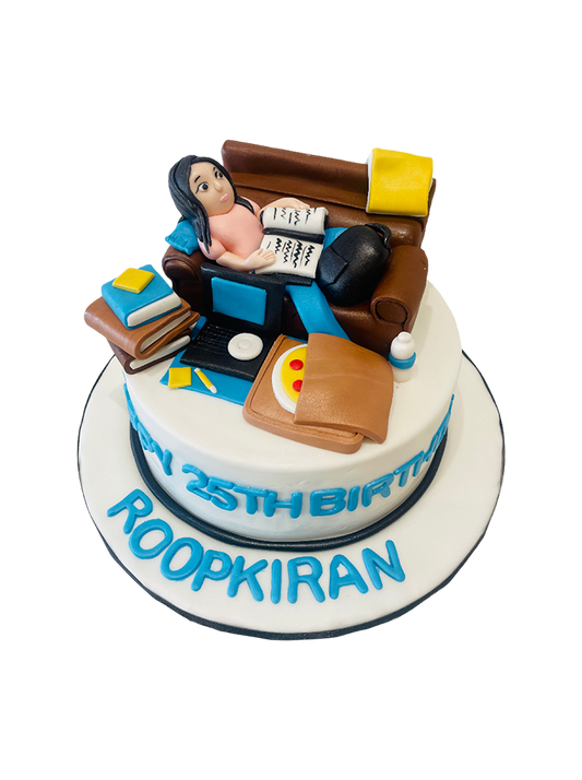 Roopkiran Book Lover Fondant Cake