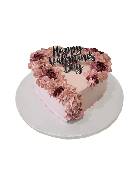 Rose Gold & Wine Heart Cake