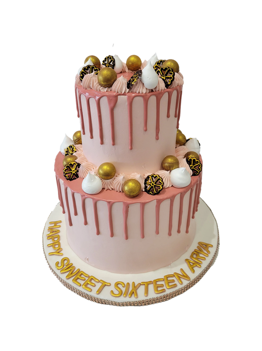 Rose Gold Cream Tiered Cake